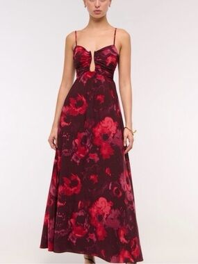 Red Floral  Maxi Dress